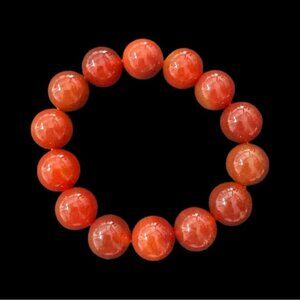 ✨Gorgeous Orange Red Large Beaded Agate Bracelet